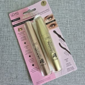 New IZME Moroccan Argan Oil Twin Pack Black Mascara Volumizing Left & Curl